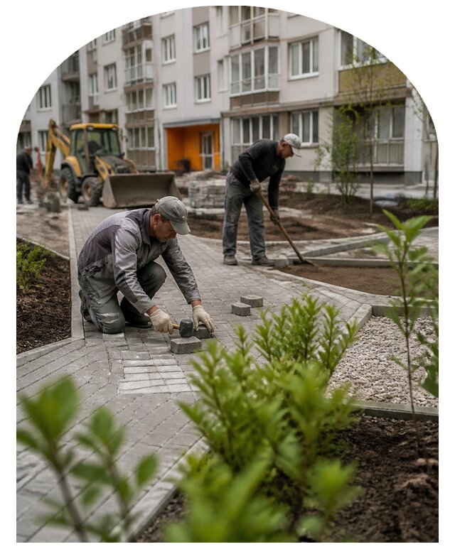 Благоустройство двора многоквартирного дома в Полевской